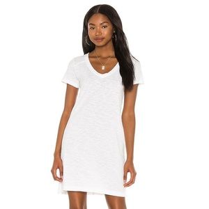 Bobi Slubbed jersey mini dress white